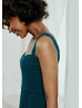 Wide Straps Teal Chiffon Bridesmaid Dress